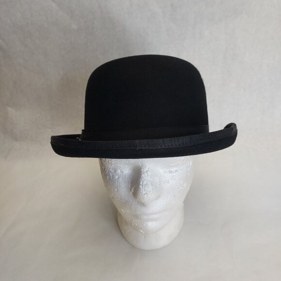 Bailey of Hollywood Derby Hat Sz Large 100% Wool Black Made in USA Vintage Lined - Picture 3 of 16